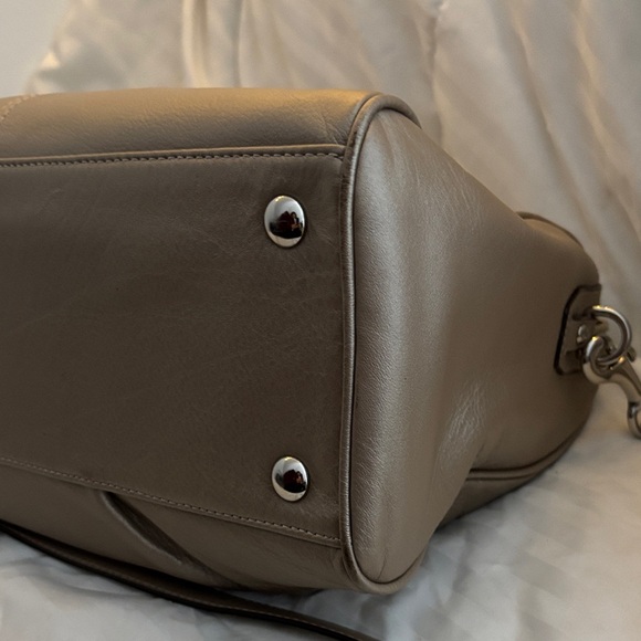 Coach Taupe Leather Satchel with Removable Crossbody Strap - Picture 14 of 15